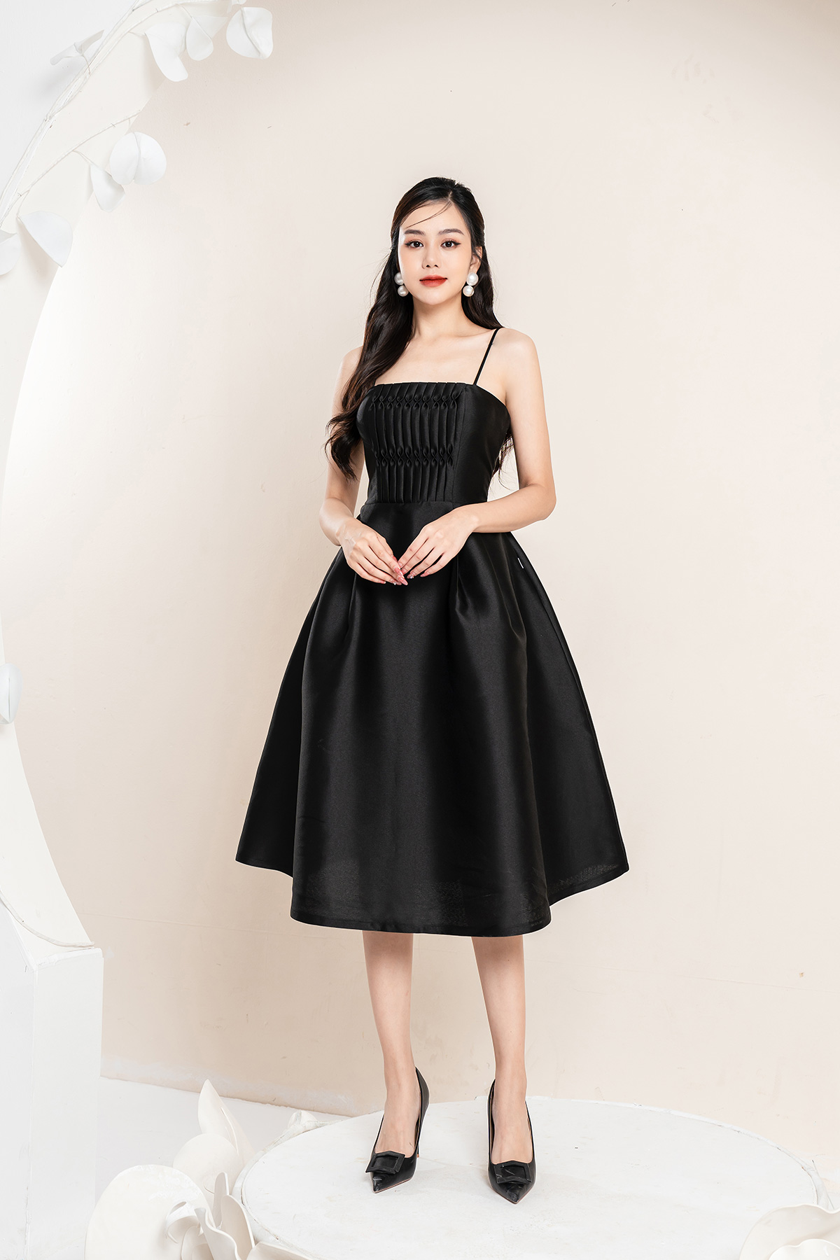 Đầm dạ hội lamer ngực xếp ly s63l23q001