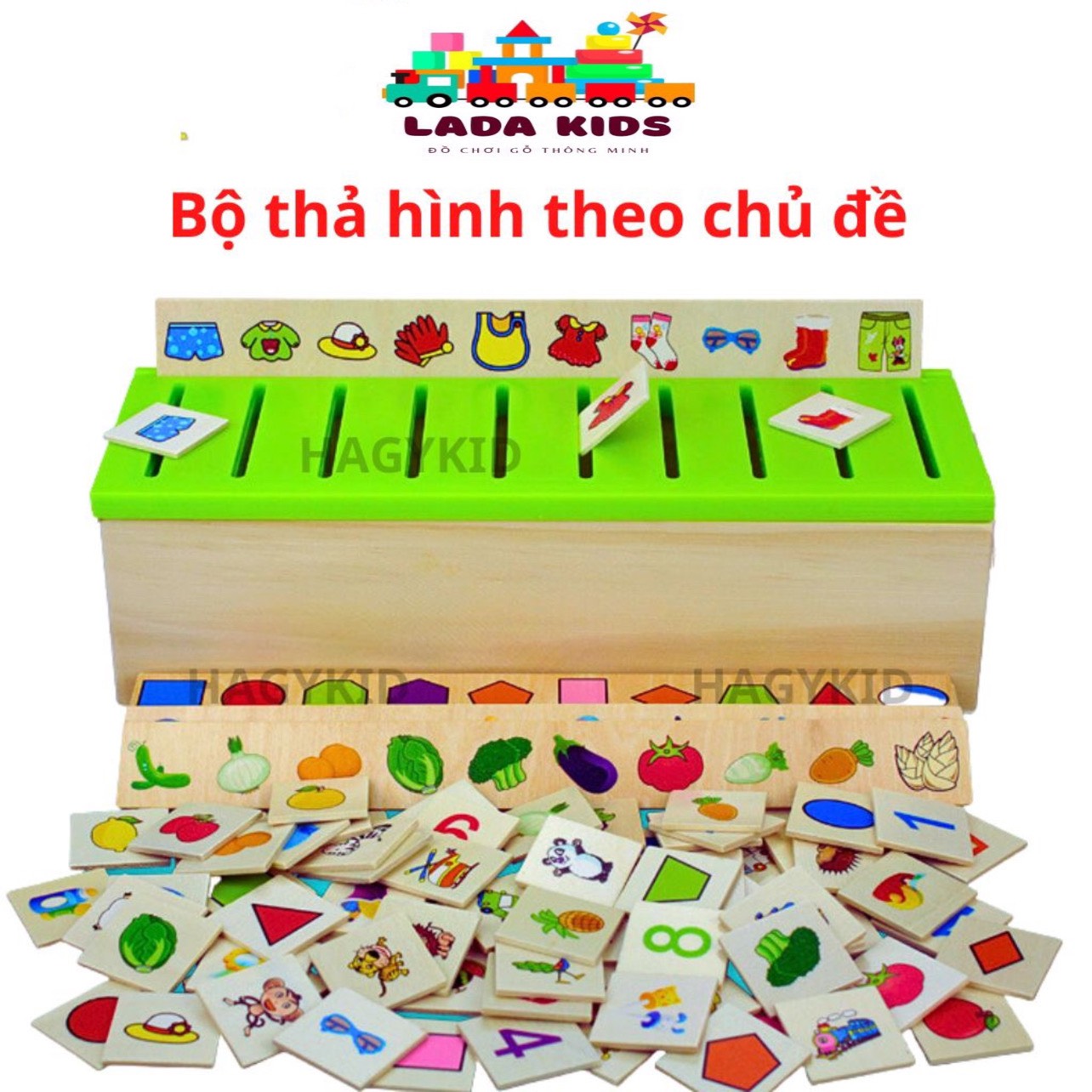 Đồ chơi gỗ thả hình phân loại theo chủ đề cho bé phát triển tư duy
