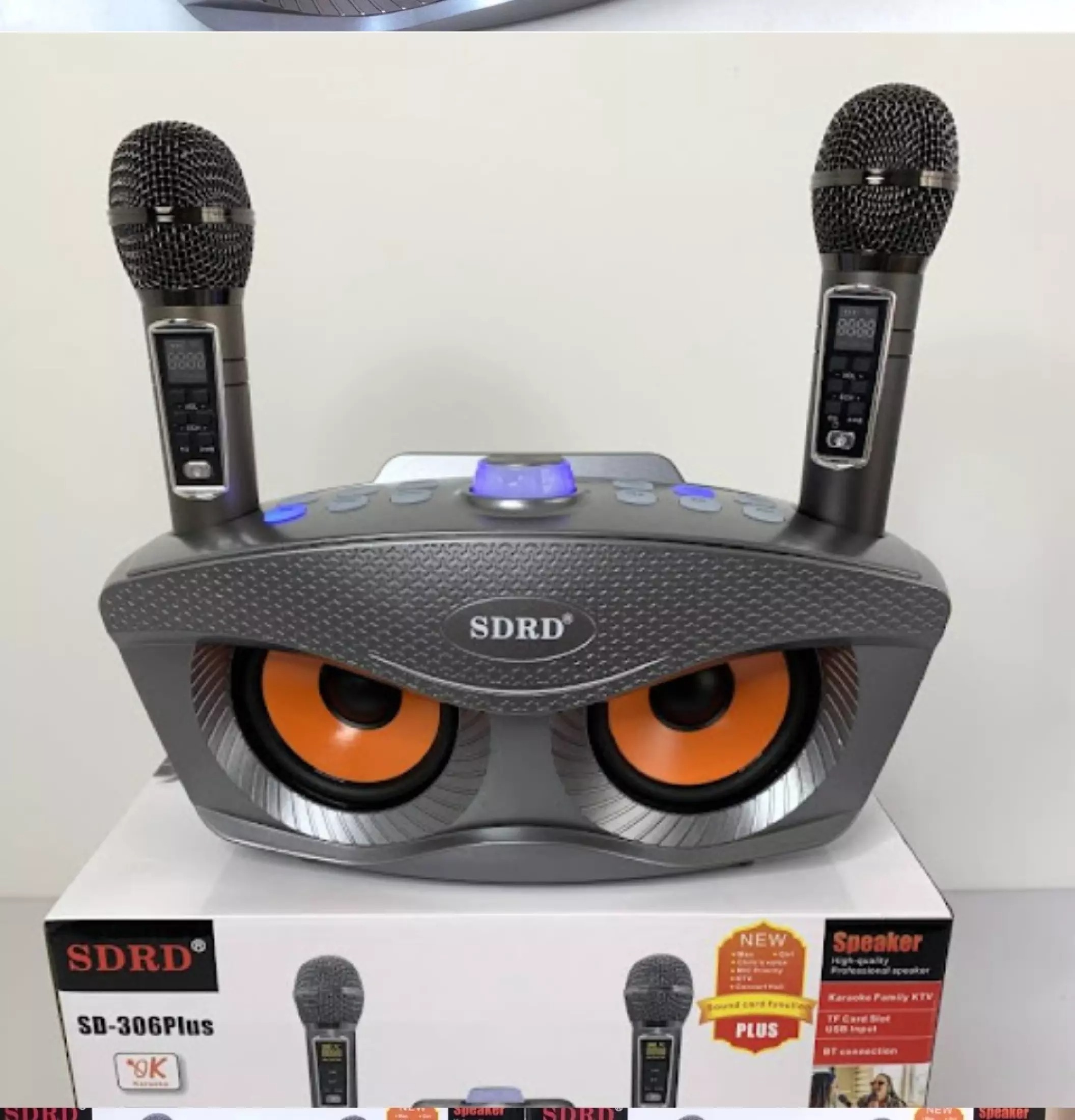 Micro Karaoke Bluetooth Hình Mắt Cú Loa Mắt Cú Tặng Kèm 2 Micro Không Dây Sd306 Cao Cấp Kiểu Dáng Đẹp Phù Hợp Với Mọi Không Gian ngoài trời trong nhà đi du lịch gọn gàn dể mang theo Laz Police