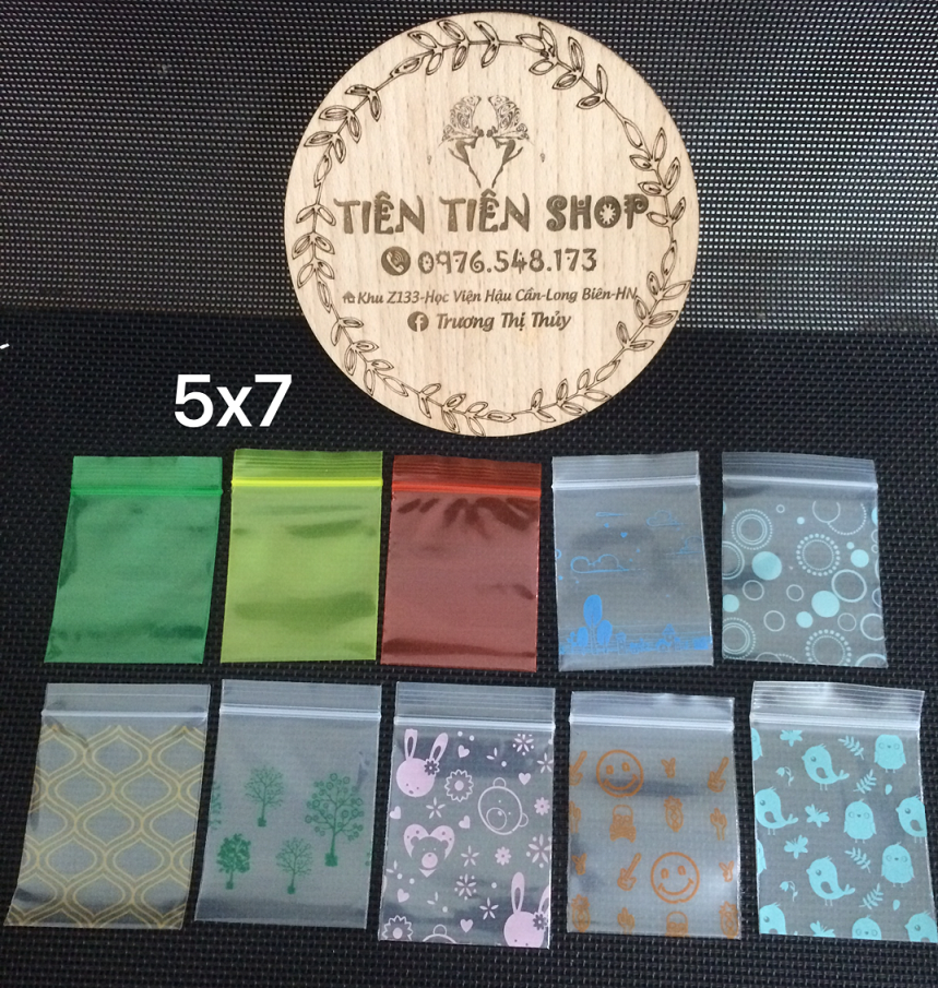 50c túi zip nhiều màu 5x7