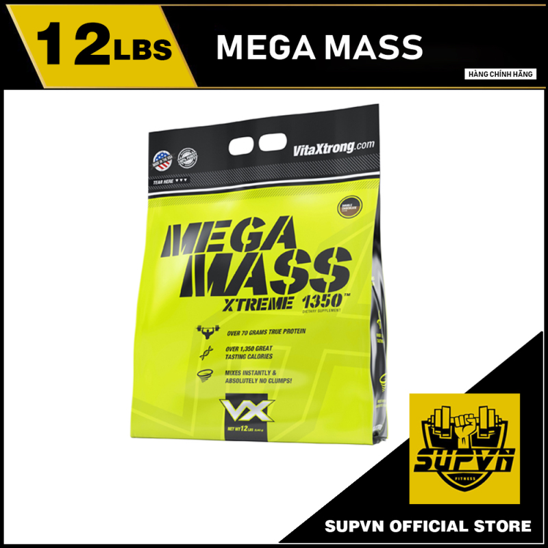 Mega Mass Extreme 1350 12lbs - Sữa tăng cân nhanh Mass VitaXtrong Mega Mass 5.6kg nhập khẩu