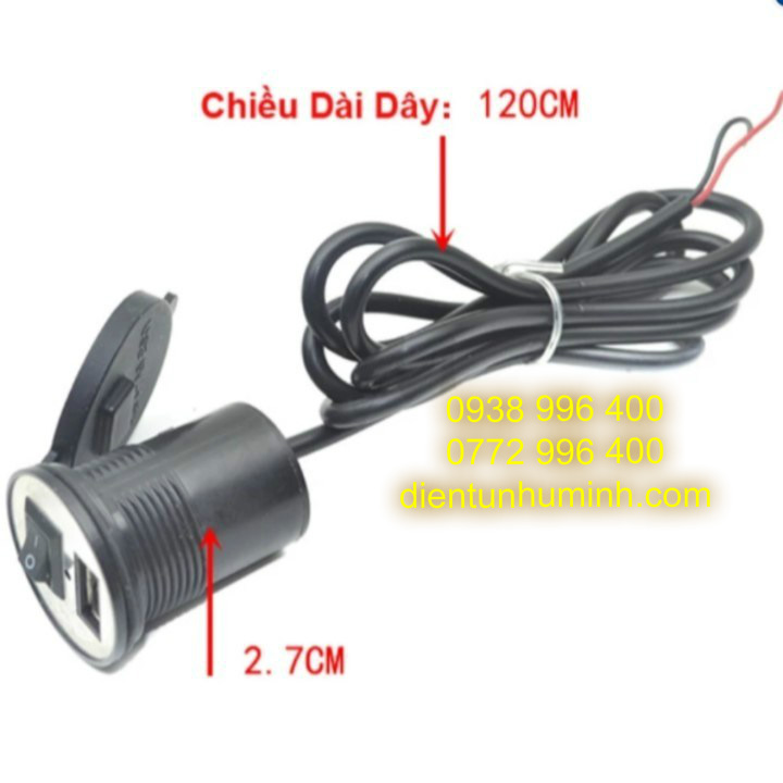 Bộ sạc điện thoại gắn trên xe máy