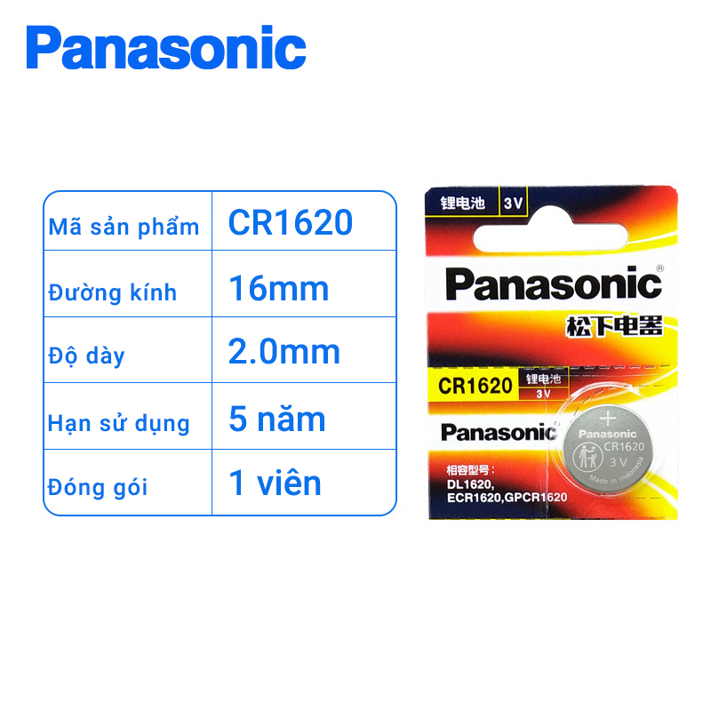 Pin Panasonic CR1620 3V chính hãng