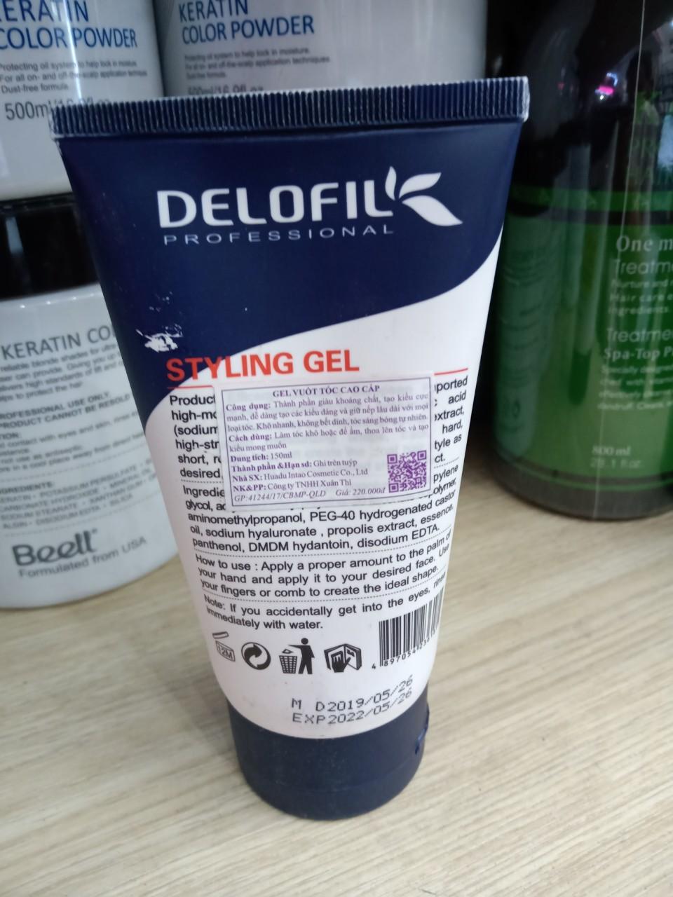 Gel vuốt tóc cao cấp Delofil 150ML