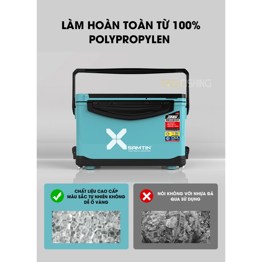 Thùng Câu Cá Xsamtin 36L Phiên Bản 2021
