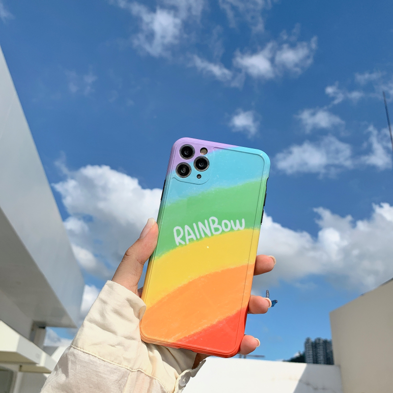 [ SALE LỖ ] Ốp Lưng Silicon IMD Bảo Vệ Camera Rainbow