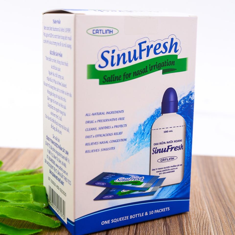 BÌNH RỬA MŨI SINUFRESH+10 GÓI MUỐI