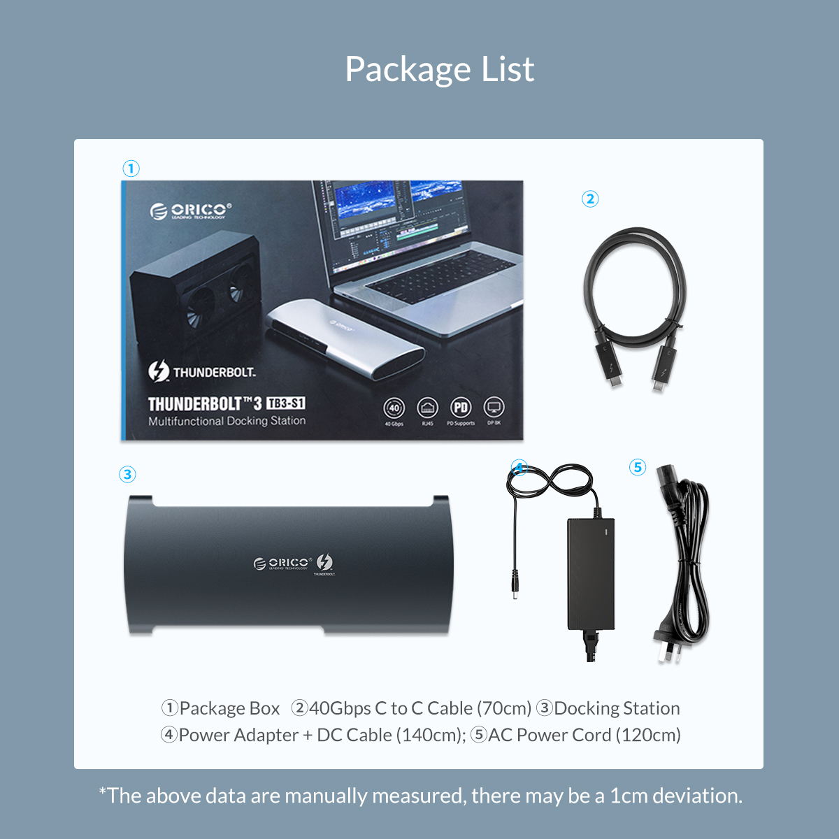 [Installment 0%]Đế multi-purpose plug Orico tb3-s1 8 in 1 Thunderbolt 3-genuine goods
