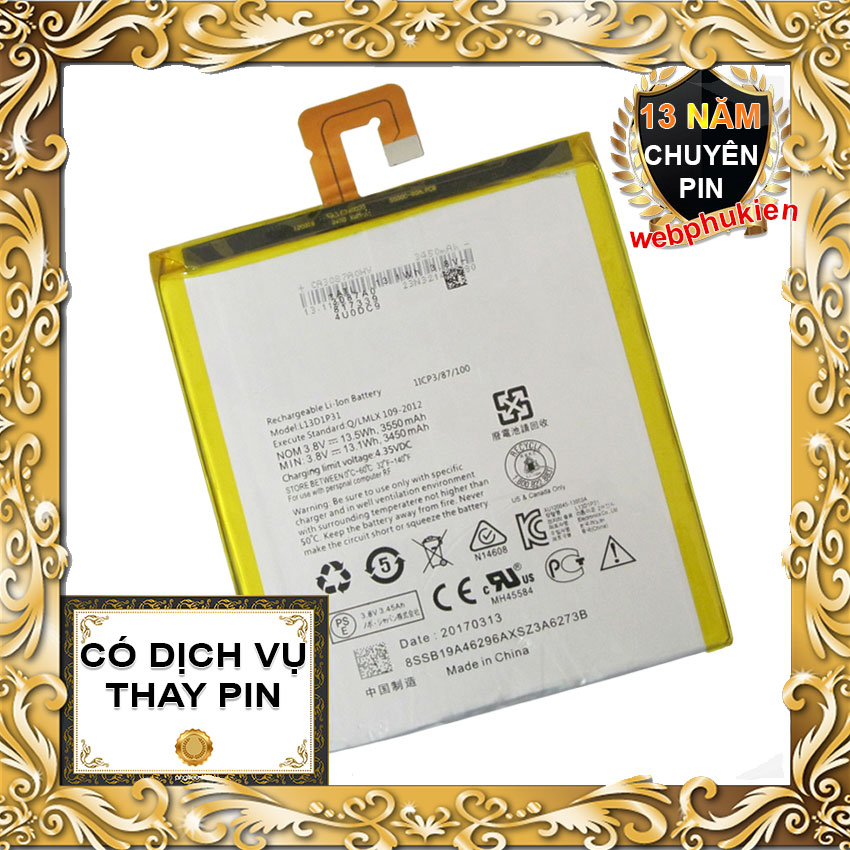 Pin cho Lenovo iDeaTab S5000 (L13D1P31) - 3550mAh (Trắng)