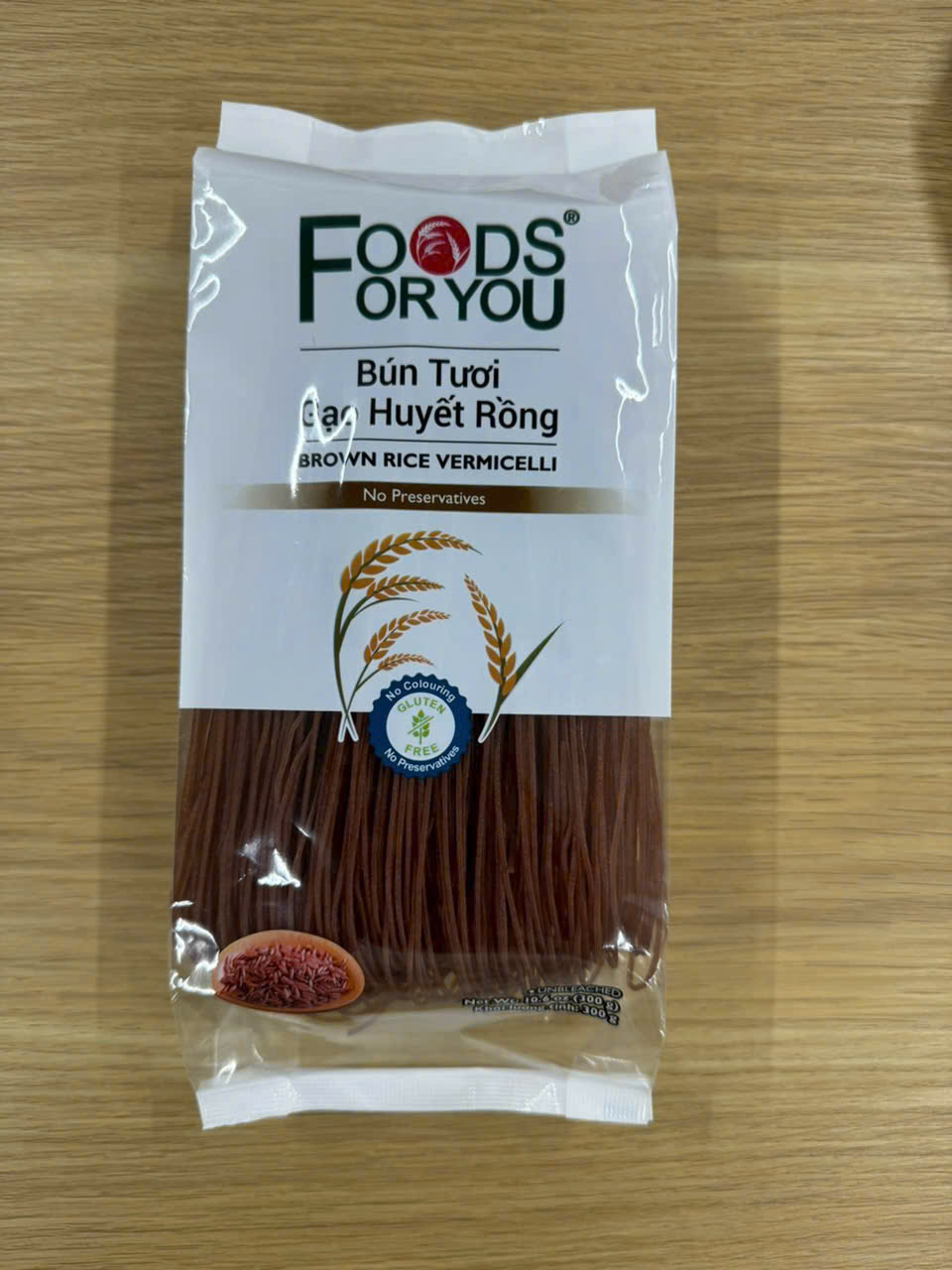 Bún tươi gạo lứt 3 màu Foods for You gói 300gr