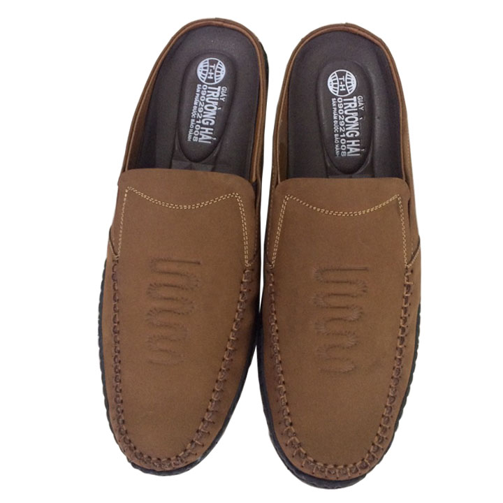 Giày nam da bò  cao cấp mềm mại Trường Hải  màu nâu vàng đế cao 2.5cm SN200