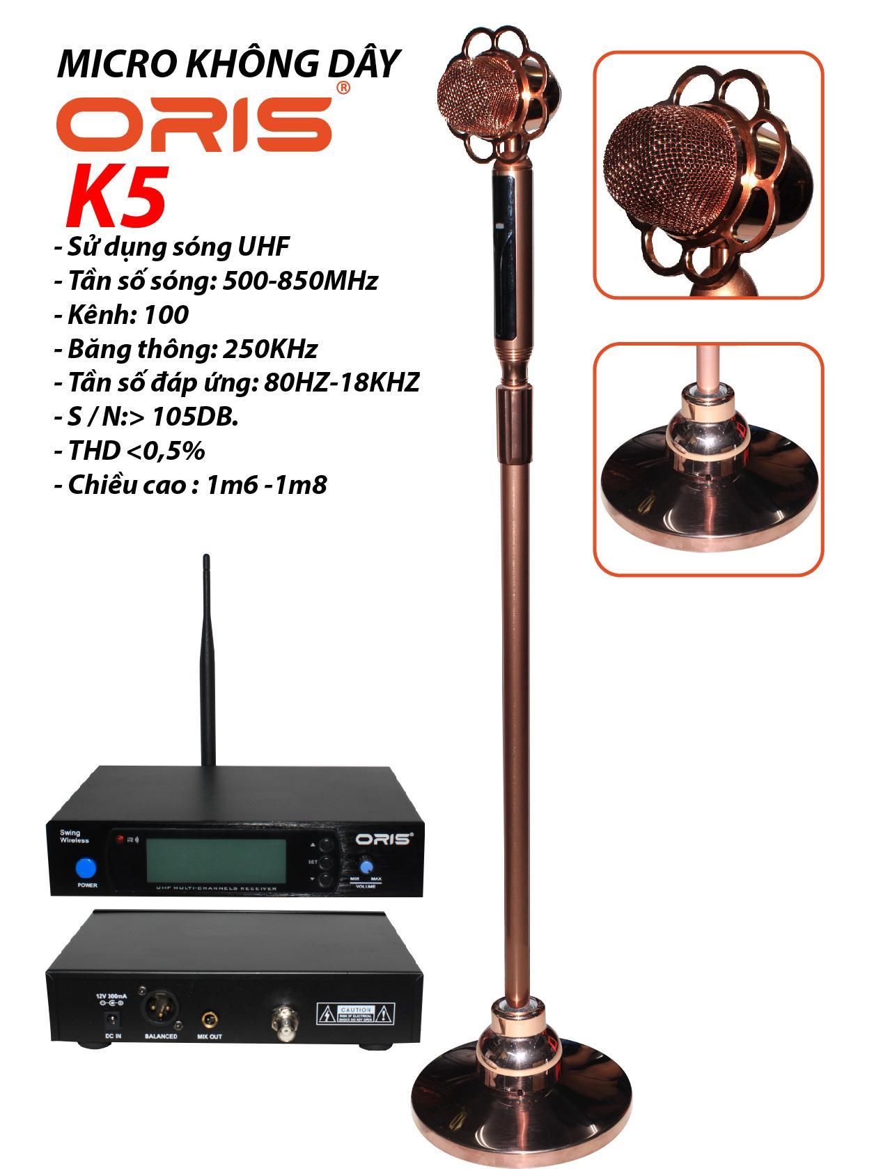 [HCM][Trả góp 0%]Micro đứng không dây Oris K5