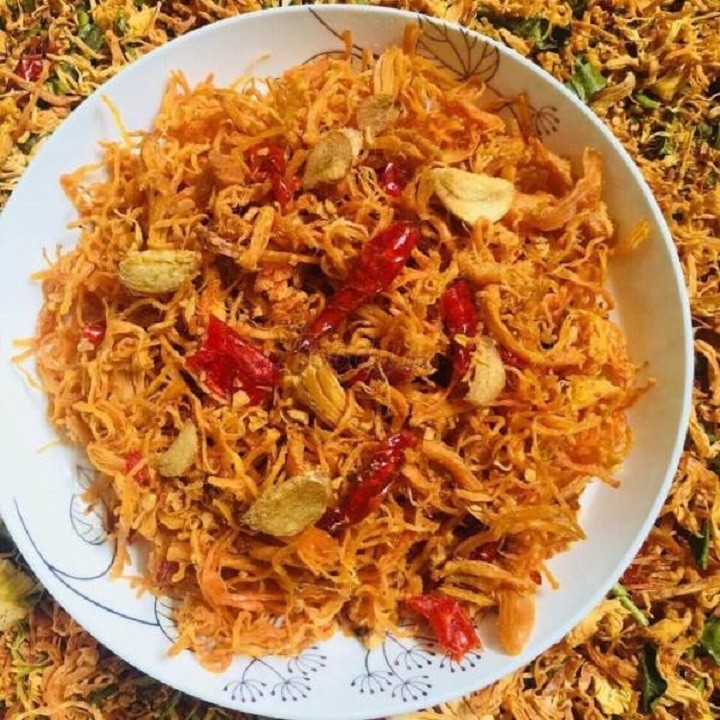 500G KHÔ GÀ CAY BƠ TỎI