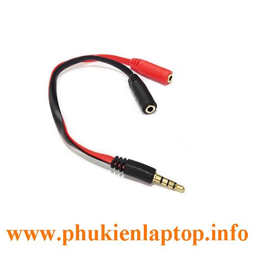 CÁP CHIA AUDIO 3.5MM ĐỰC RA 1 CỔNG MICRO VÀ 1 CỔNG LOA CÁI