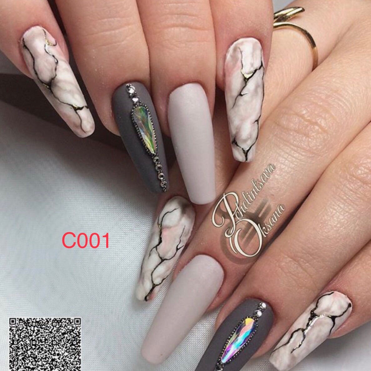 C001- móng tay giả- nail thiết kế