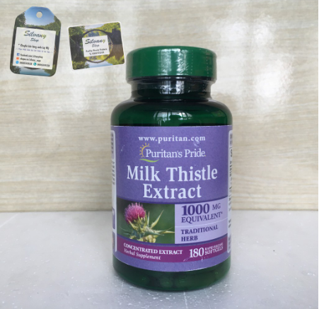Viên uống Milk Thistle 1000mg Puritan’s Pride – Bổ Gan, Giải Độc Gan – 180 viên