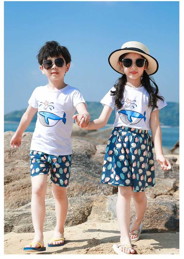 (Giá 1 bộ) Set Bộ Họa Tiết Cá Heo Bé Gái & Bé Trai TP18