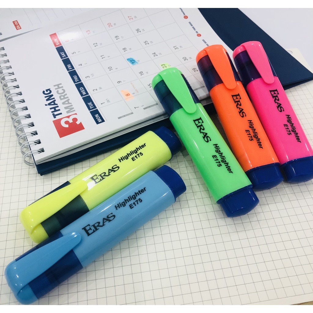 Bút dạ quang Hightlight cây lớn Eras E175 chính hãng