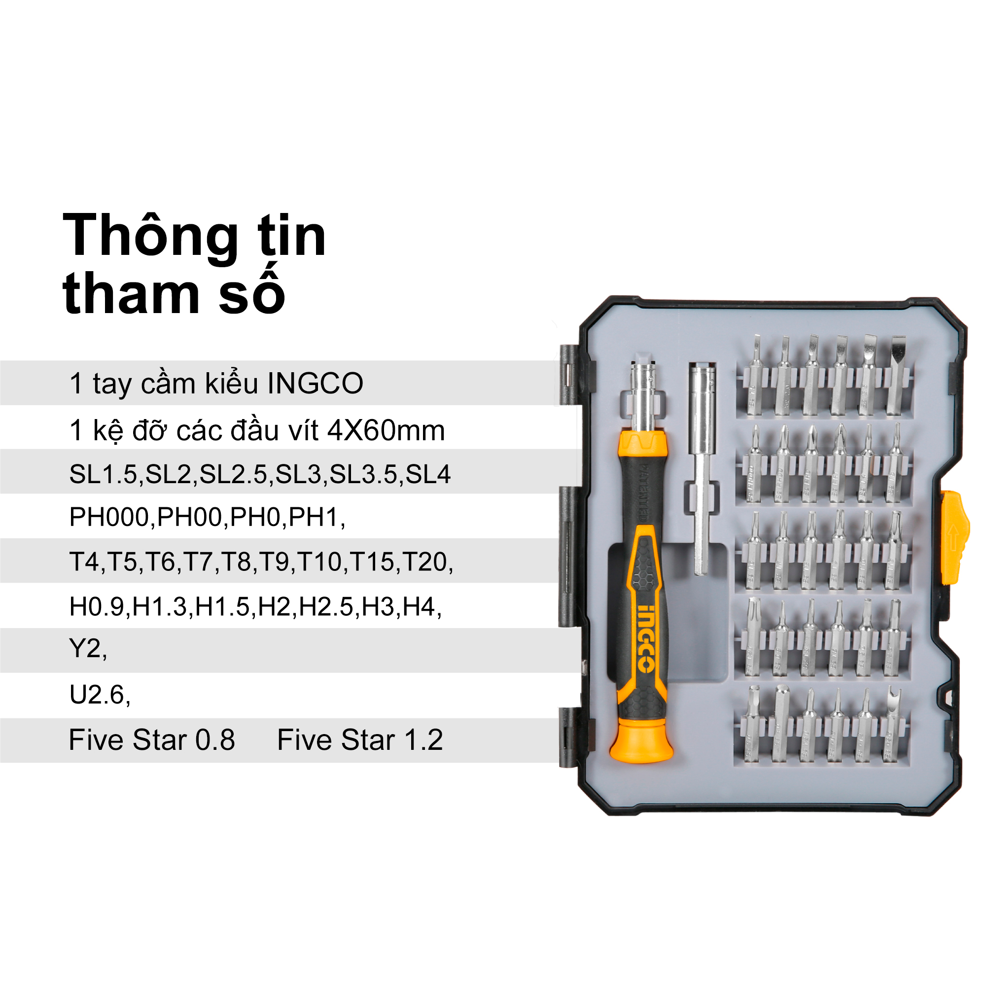 Bộ 32 đầu vít INGCO HKSDB0348