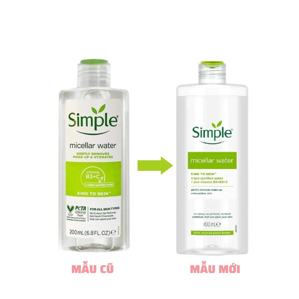 [Mẫu Mới] Nước Tẩy Trang Simple Micellar Cleansing Water 200ml