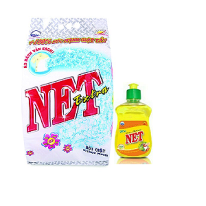 [HCM]Bộ 1 gói Bột Giặt Net Extra 5.5kg tặng kèm chai NRC Net 250g