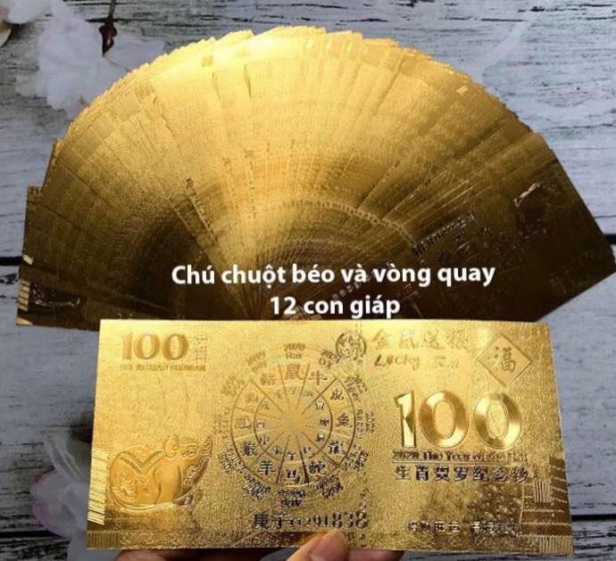 Tiền Hình Con Chuột Mạ Vàng Ép Plastic 2020