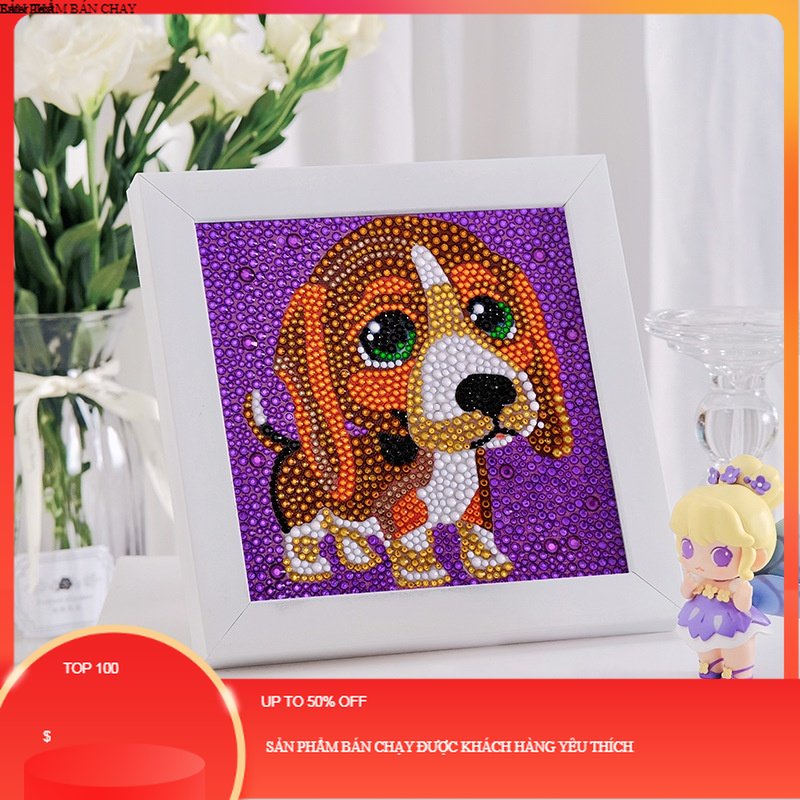 Tranh Đính Đá công chúa (ĐÁ ABC CAO CẤP). Kích Thước: 15x20cm