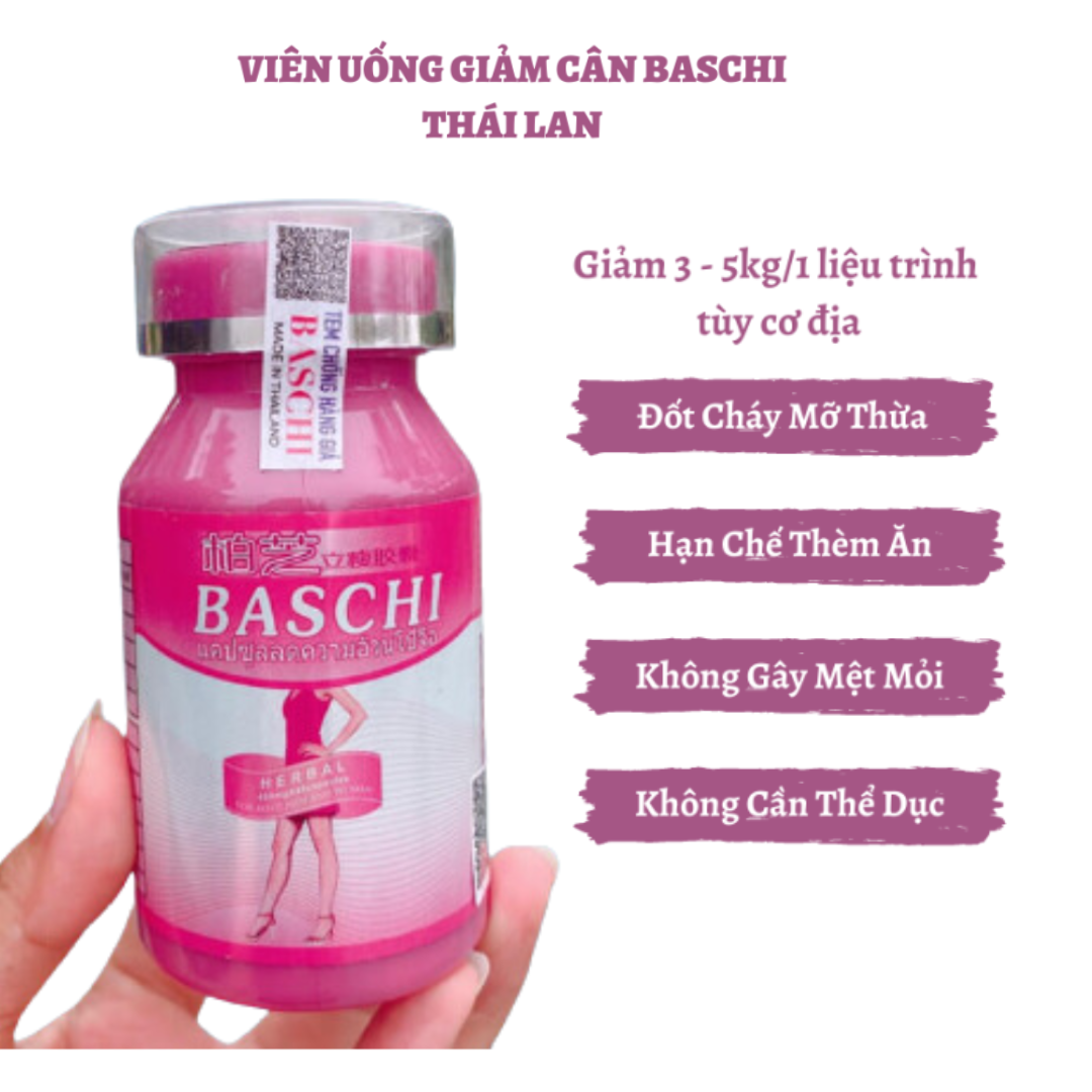 Giảm cân baschi hồng thái lan hộp 40v chính hãng
