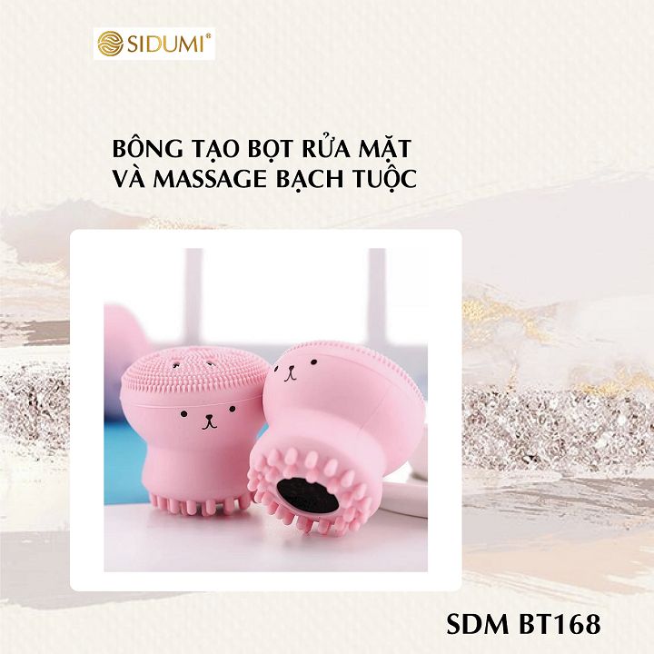 Cọ (Bông) Rửa Mặt Tạo Bọt Massage Bạch Tuộc Sidumi Hàn Quốc