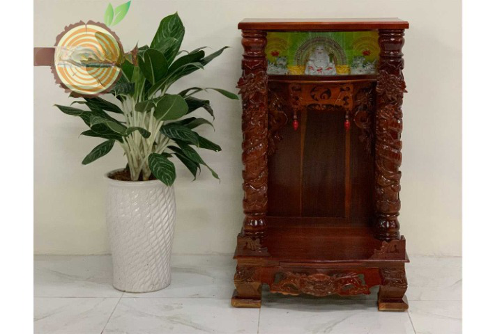 Bàn thờ ông địa - thần tài gỗ tràm