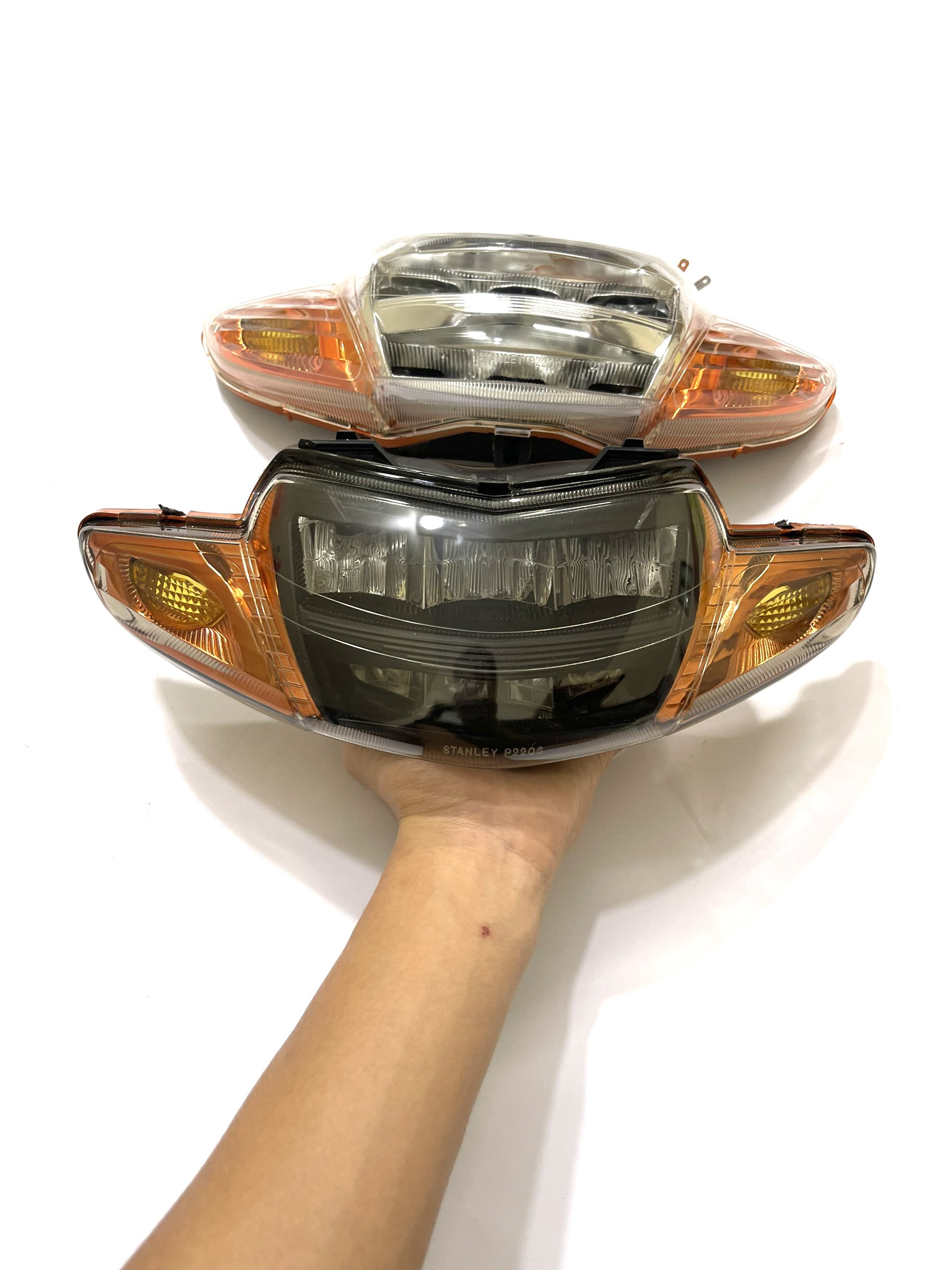 Choá đầu đèn pha led  2 tầng xe Wave nhỏ zx alpha