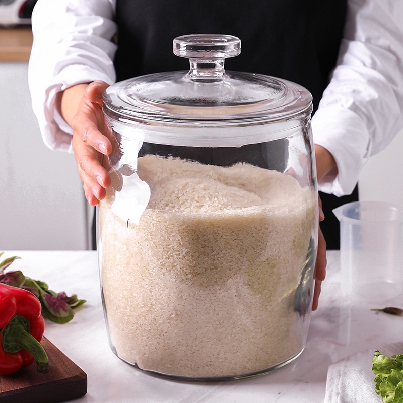 Hũ thuỷ tinh miệng rộng đa dụng (đựng gạo, đựng hạt, muối dưa, …)