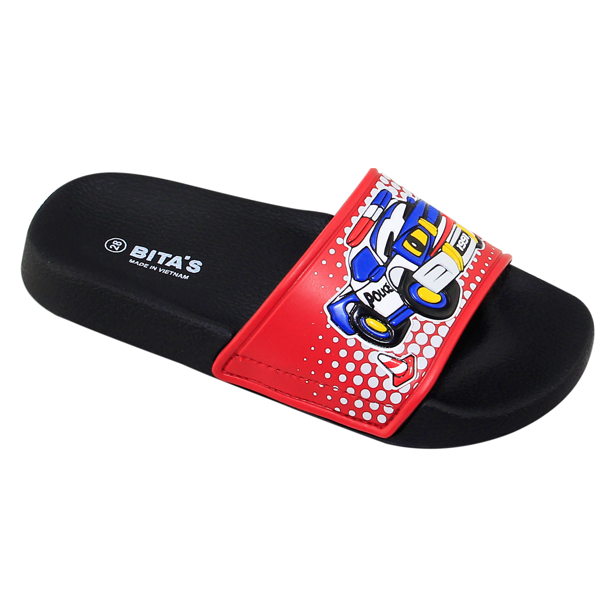 [Hoàn Xu] [FORM TO GIẢM 2 SIZE] DÉP LÊ QUAI NGANG BÉ TRAI BITA'S HOẠT HÌNH EBY.17 (ĐEN + ĐỎ + NAVY + XÁM) - BITAS