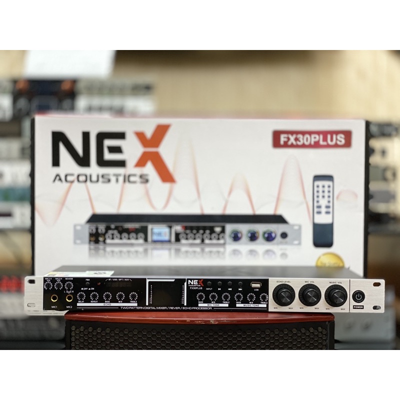 Vang cơ karaoke chuyên nghiệp NEX FX30 Plus Vang cơ Karaoke vang cơ Nex FX30plus có remote điều khiển- New 2022- Tặng cặp dây tín hiệu Canon ra canon hoặc canon ra av