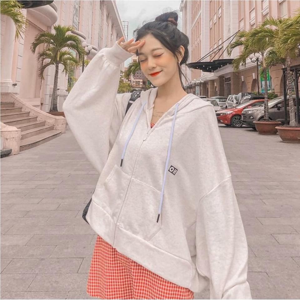 Áo khoác hoodie nữ chất thun nỉ ấm áp mềm mịn chất vải dày bao đẹp UNISEX FROM RỘNG OHOH DÂY KÉO
