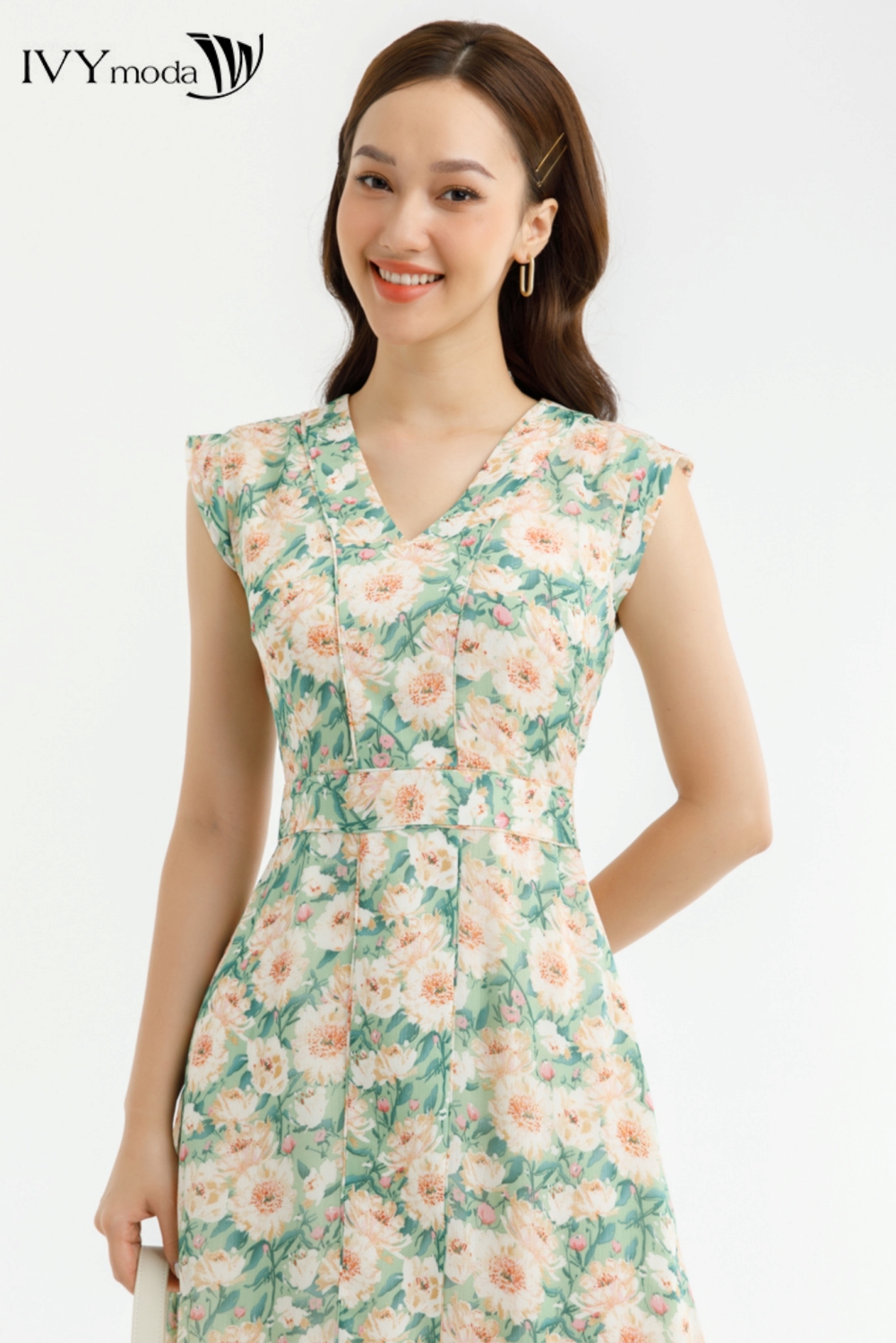 Đầm hoa tay hến IVY moda MS 41M7267
