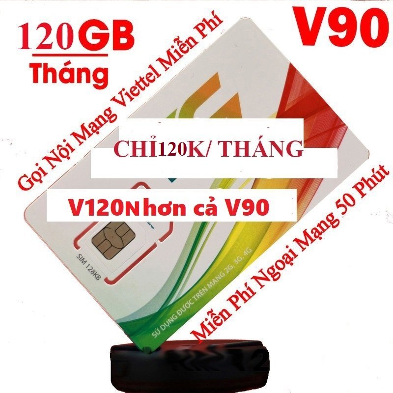 Freeship - chưa kích hoạt. sim 4g viettel v120n miễn phí 120gb data - 4gb/ngày - gọi thả ga từ mường thanh royal