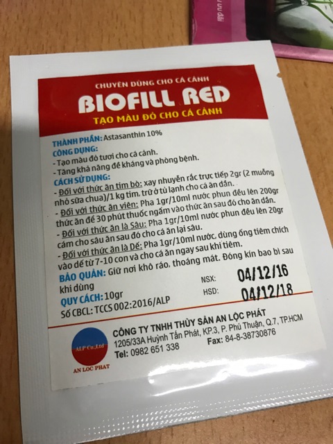 [HCM]Biofill red tạo màu đỏ cho cá cảnh