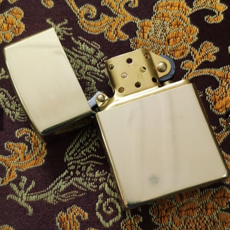 [HCM]Bật lửa Zippo Đồng nguyên khối chữ Nhẫn thư pháp