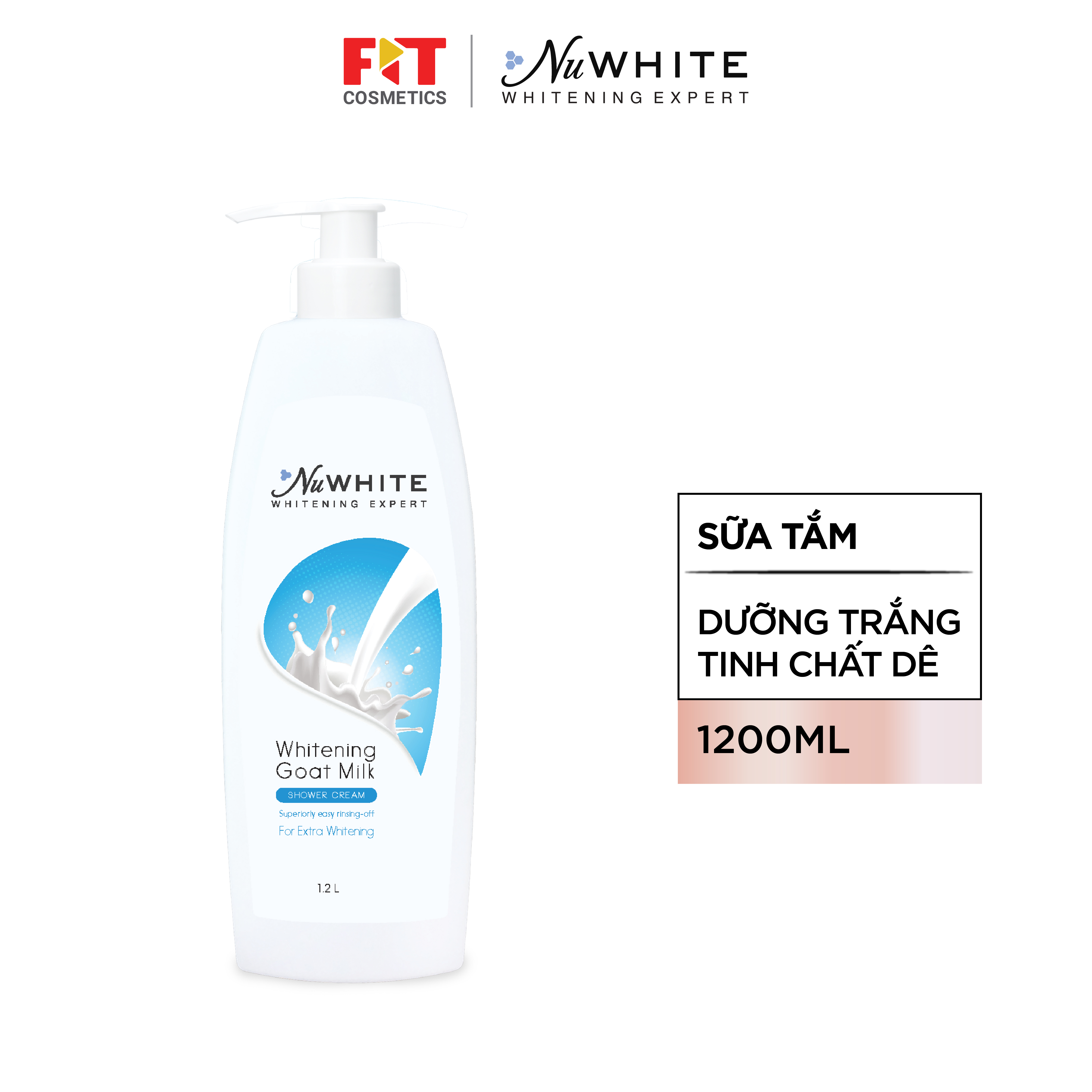 Sữa tắm NuWhite sữa dê dưỡng trắng da 1.2L