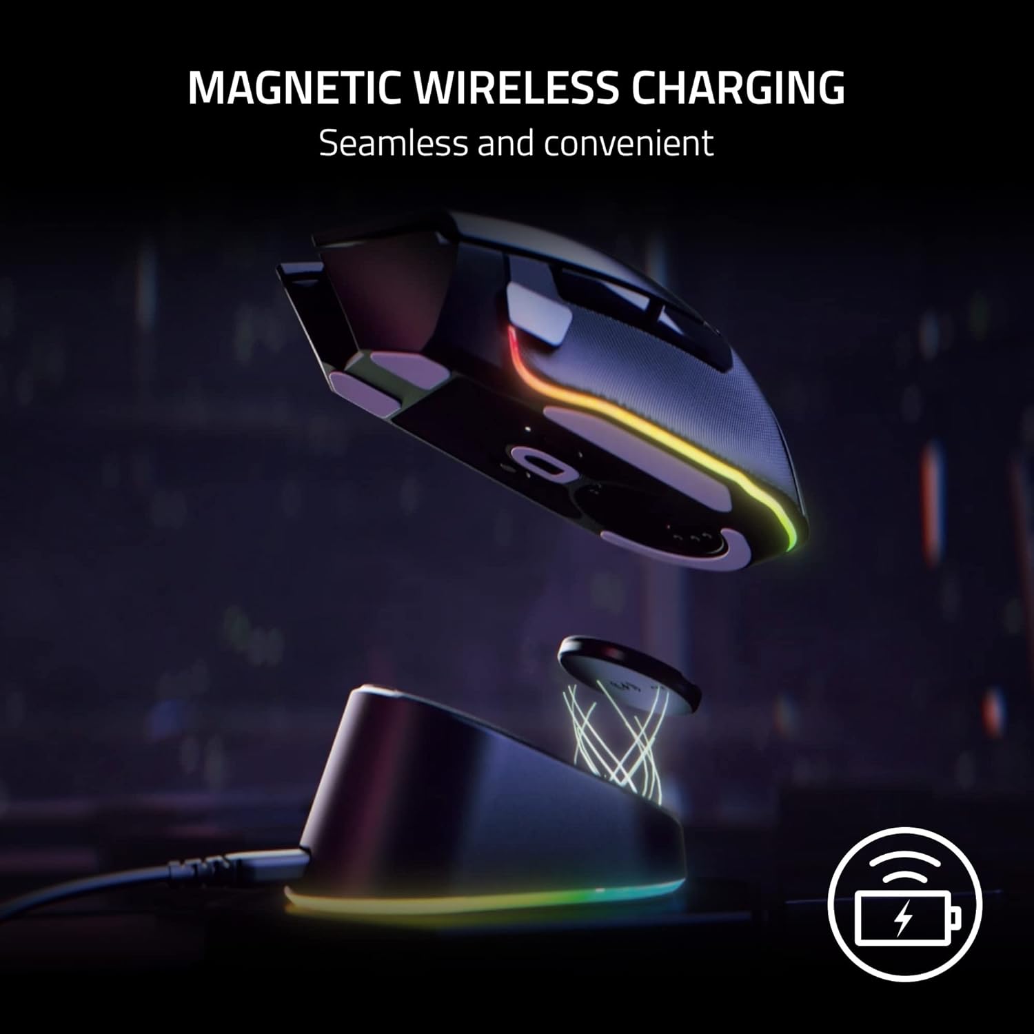 Razer Mouse Dock Pro - Wireless Mouse Charging Dock with Integrated 8K Hz Transceiver (Bộ sạc chuột) | Magnetic Wireless Charging | Integrated HyperPolling 8K Hz Transceiver | Anti