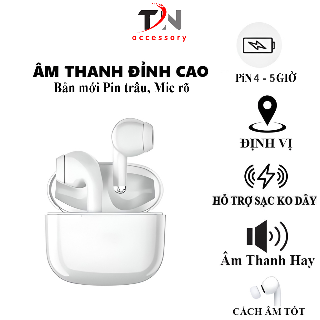 Tai nghe bluetooth APP3/Pro, tai nghe không dây có mic đàm thoại, âm thanh vòm, bass căng, tự động kết nối cảm ứng