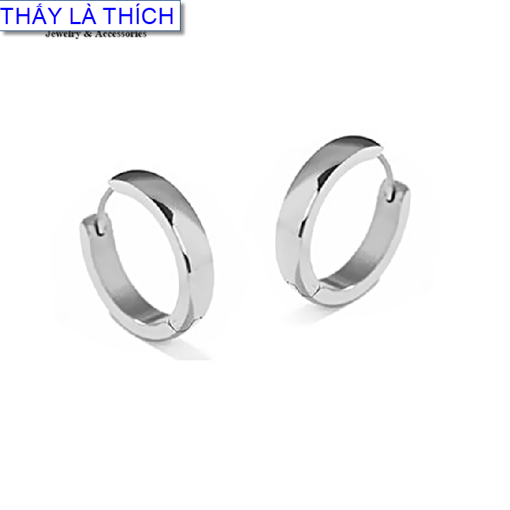 Bông tai trẻ em Titan khoen tròn cá tính - Cam kết 1 đổi 1 nếu hoen , gỉ sét