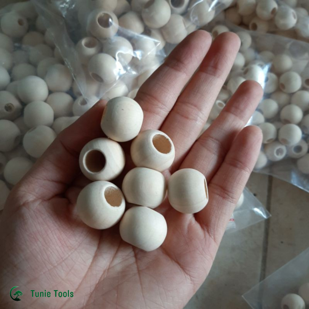 Hạt gỗ màu mộc Phụ kiện làm macrame