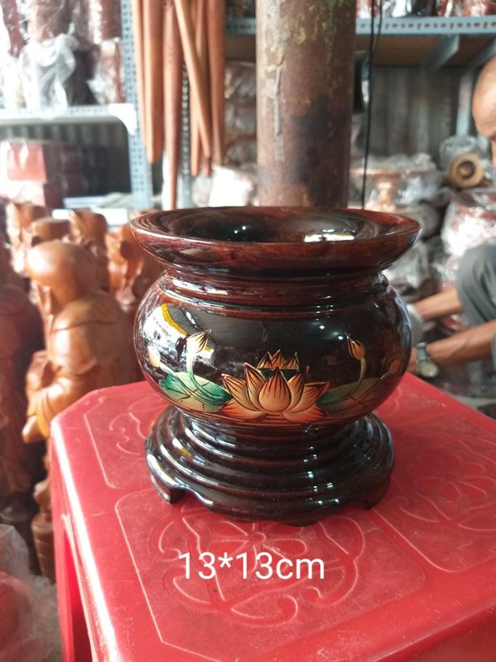 Bát nhang gỗ cao cấp ngang 13cm