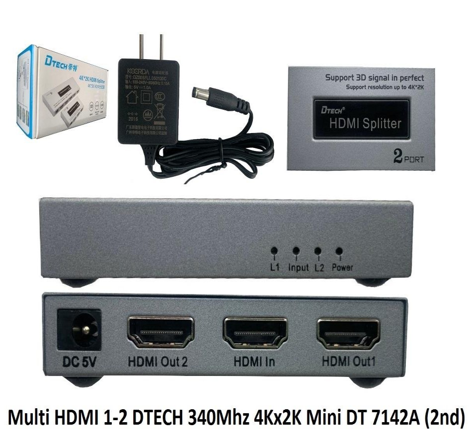 Bộ chia HDMI 1 ra 2 DTECH DT-7142A