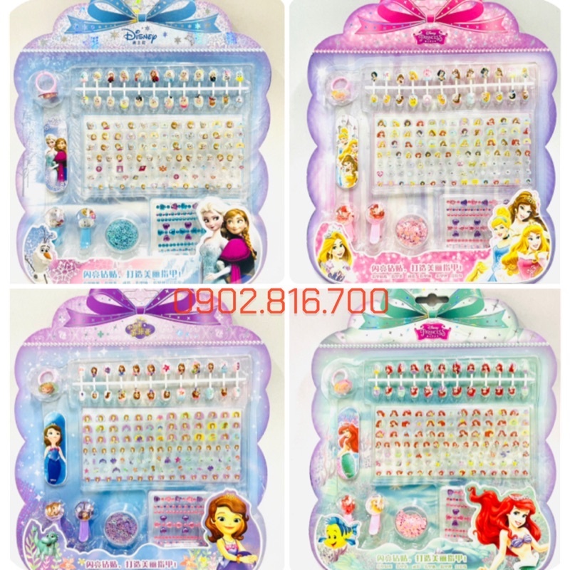 Vỉ đồ chơi trang điểm làm móng làm nails sticker 3D nổi dán móng tay cho bé  gái hình Elsa-babie-Kitty-Pony-sofia-Ariel | Lazada.vn