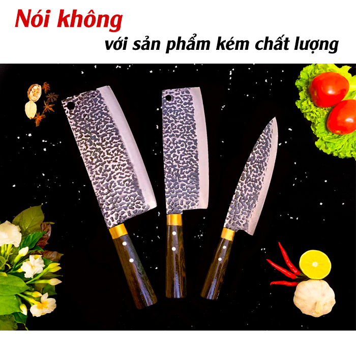 [ BÁN CHẠY NHẤT] Bộ 3 dao thép Nhíp 100% ( Chặt - Thái - Lọc)