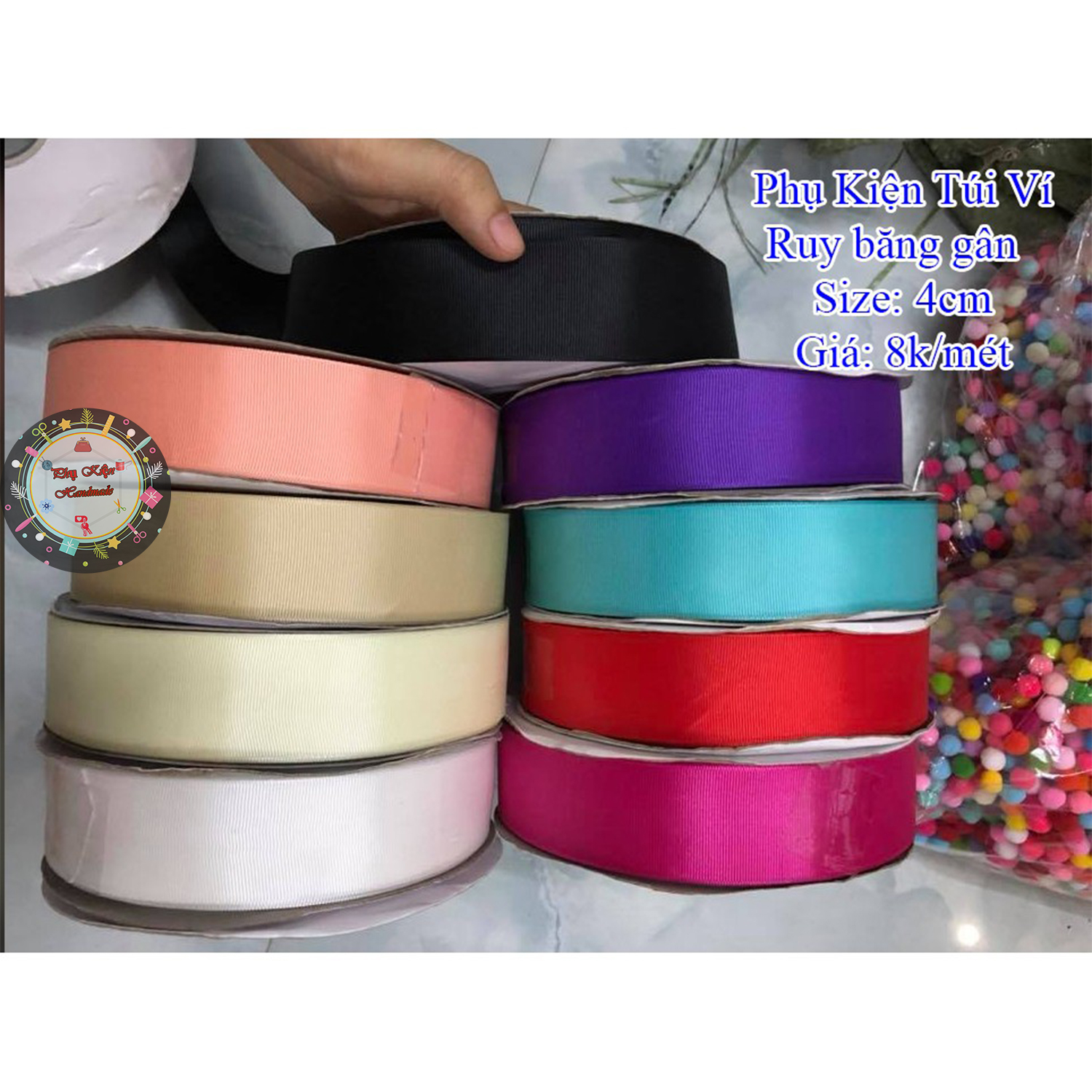 4cm Ribbed Ribbon, 15K/Meter