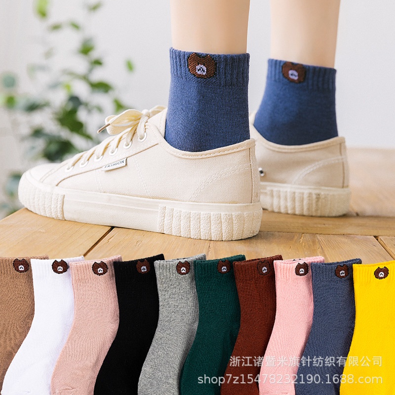 COMBO 10 Đôi Tất Gấu Cổ Ngắn (kèm túi gấu)